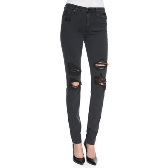 Joe's Jeans Denim - Joe's Jeans Black Skinny Distressed Fray Hem​​